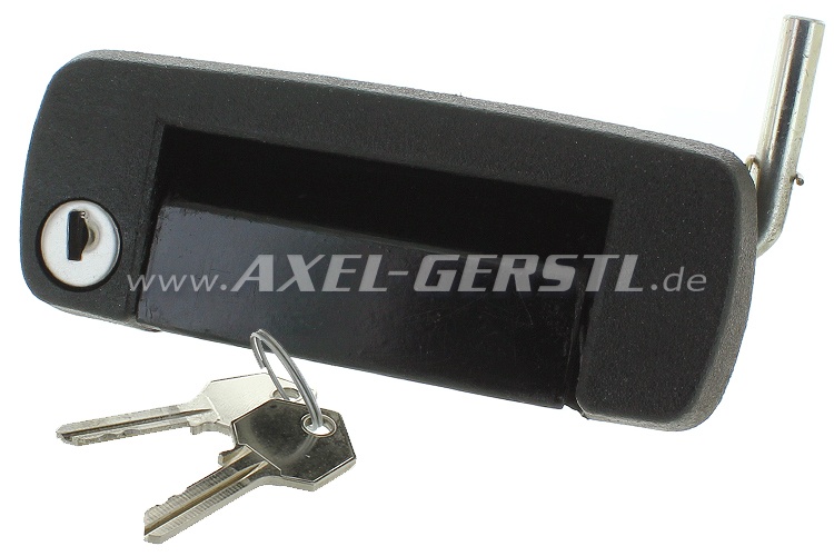 Door-handle/lock, left, black with cylinder & keys