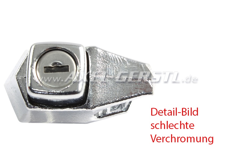 SoPo: Heckklappenschloss chrom kpl. m. 2 Schlüssel Fiat 500 - Ersatzteile  Fiat 500 Oldtimer 126 600
