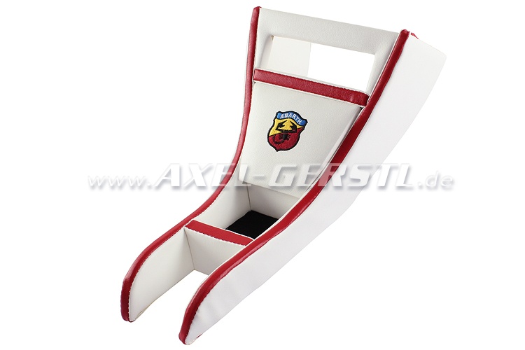 Radio housing ABARTH white & red imitation leather cover
