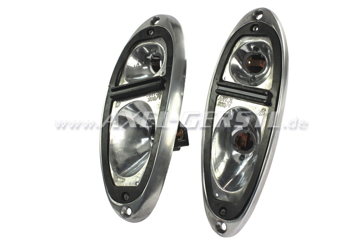 Set of tail lamp housings with rubber base, alumium, 2 pc