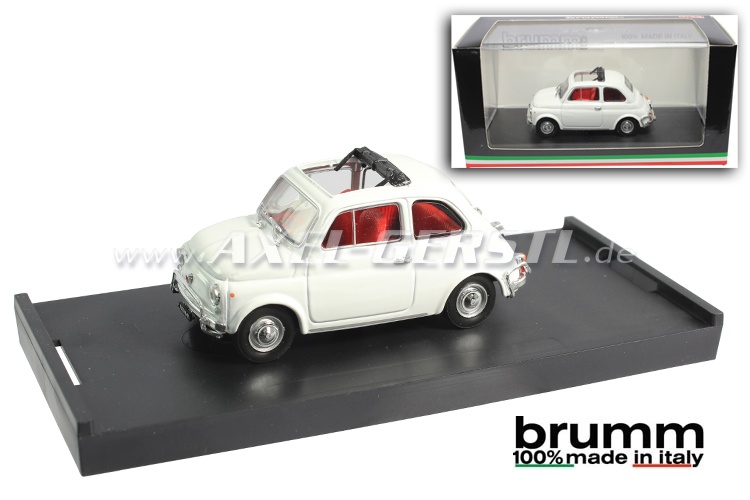 Brumm Fiat 500 L modelauto, 1:43, wit / open
