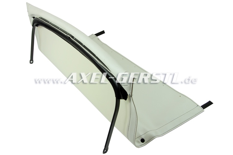 Convertible top with front bow and middle stick, white