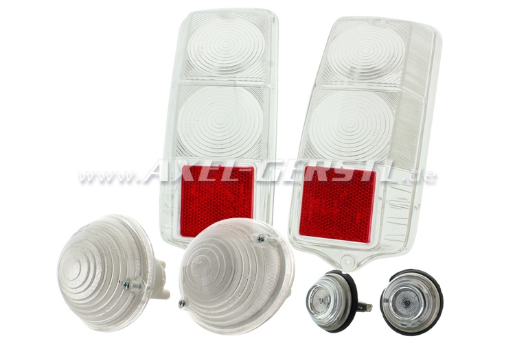 Set of tail lamp / taillight lenses, clear (6 pieces)