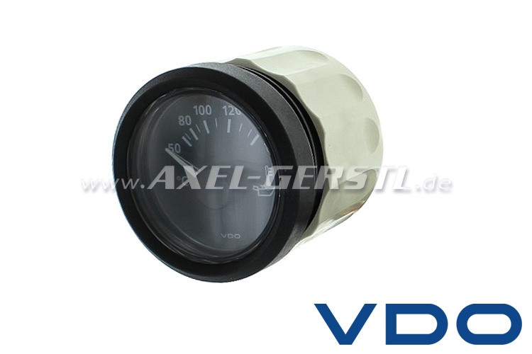 VDO oil temperature gauge, 52 mm with black dial
