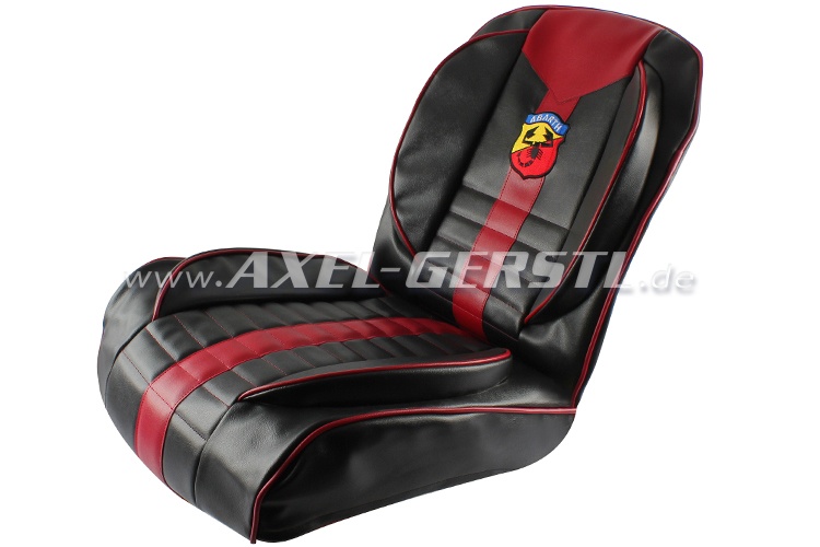 Sitzbezüge rot/schwarz Abarth, Kunstleder kpl. vo. & hi. Fiat 500 N/D/F/L