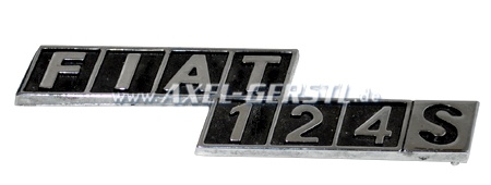 SoPo: Schriftzug Fiat 124S, Emblem aus Metall