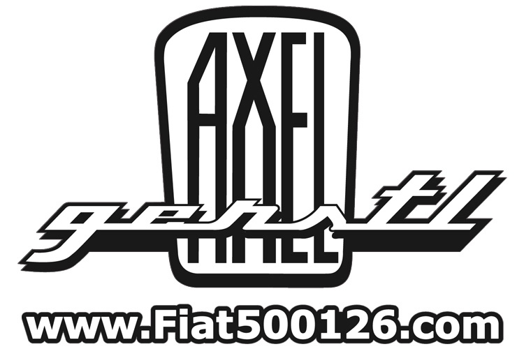 Magnet Axel Gerstl-logo (white) and  www.fiat500126.com