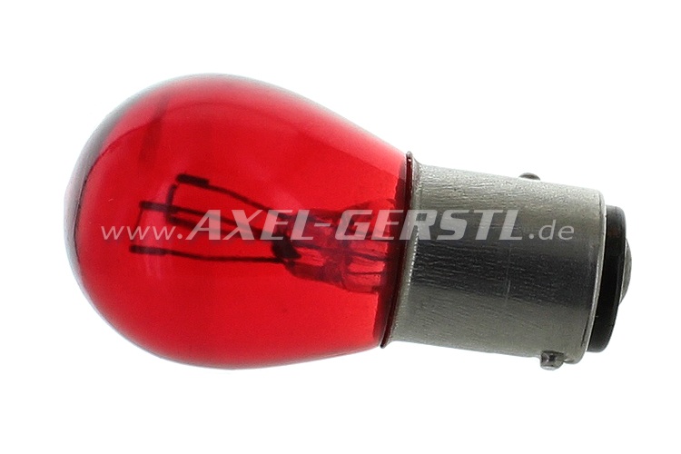 Bulb 12V/21W/5W, red, for rear/brake light (2 filaments) Fiat 500/128/divers  - Spare parts Fiat 500 classic 126 600 onderdelen | Axel Gerstl