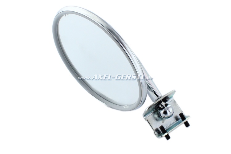 Wing mirror f. door rabbet mounting, chrome, round, d=115 mm