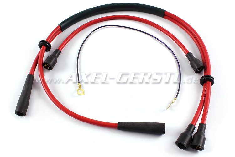 Lot de câble d'allumage, rouge (silicone) Fiat 500 N/D/F/L/R (Fiat  126/126P) - Pièces détachées Fiat 500 classique 126 600