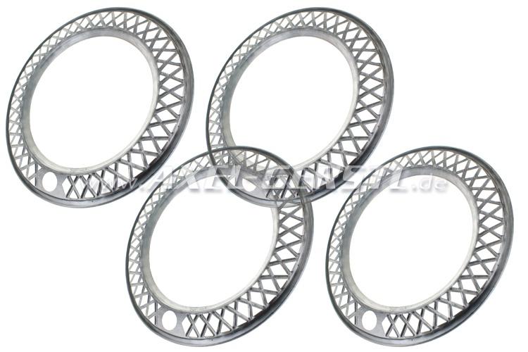 Set of spoke-style wheel trim rings aluminum (4 pieces)