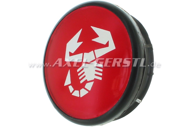 Abarth wheel cover, red scorpion, 42mm/49mm (center)