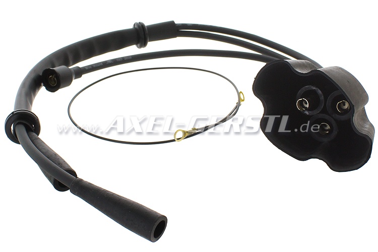 Set of spark plug cables with splash water cap, black