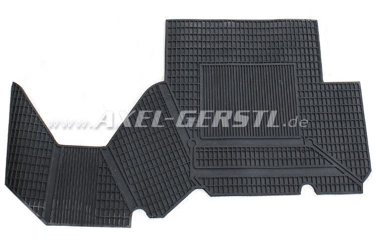 Serie di tappetini in gomma (salvatappeto) 4 pezzi, nero Fiat 500 N/D/F/L/R  - Ricambi Fiat 500 d'epoca 126 600 | Axel Gerstl