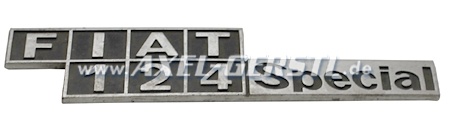 SoPo: Schriftzug Fiat 124 Special, Emblem aus Metall