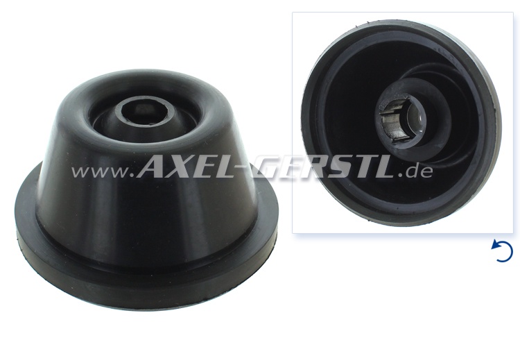 Axle boot with bushing and radial shaft sealing
