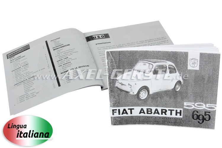 Notice technique Abarth, 27 pages (italien)