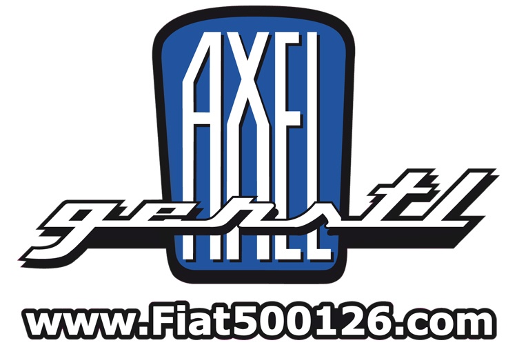 Aimant logo Axel Gerstl (bleu) + aimant www.fiat500126.com