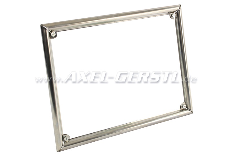 Chrome frame for license plate, rear (inox), bolted