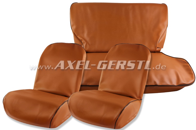 Seat covers, ochre, artificial leather, front & back