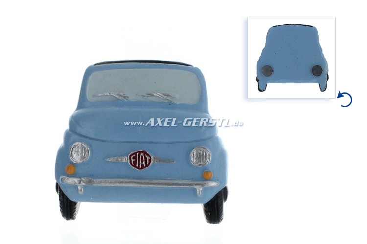 Magnete, motivo Fiat 500 frontale, blu