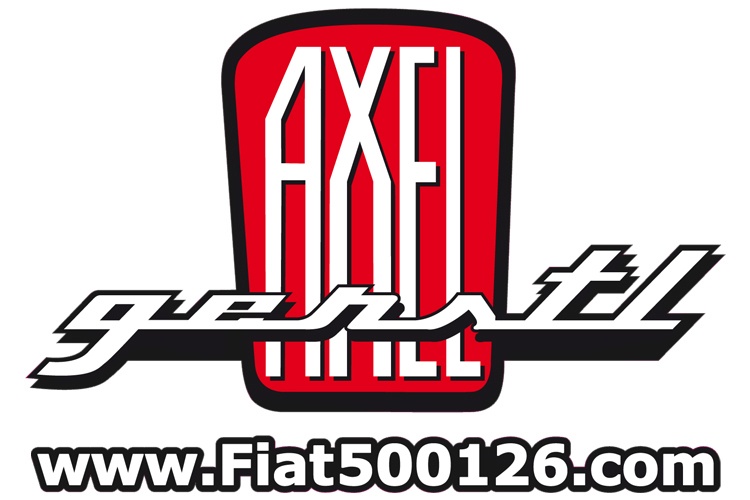 Aimant logo Axel Gerstl (rouge) + aimant www.fiat500126.com