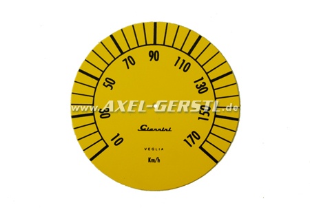 Dial for speedometer Giannini, yellow