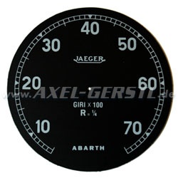 Abarth Jaeger dial for revcounter, black, large