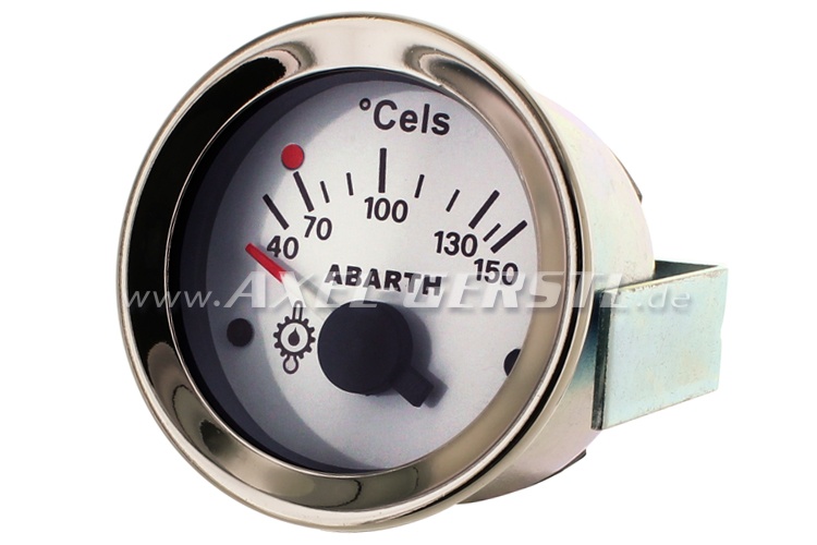 Indicatore temperatura olio Abarth, 52 mm, quadrante bianc
