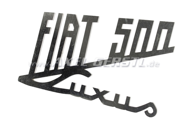 Achterembleem Fiat 500 Luxus roestvrij staal / ongepolijst