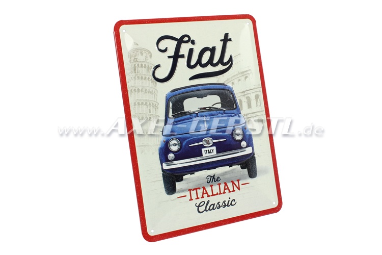 Vintage-Blechschild FIAT - THE ITALIAN CLASSIC
