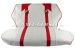 Seat covers red/white "Abarth", artificial leather, fr. & ba