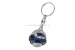 Porte-clés "Fiat 500", rond, bleu/blanc, métal