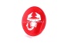 "Abarth" scorpion badge, red, round, adhesive, 60 mm