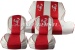 Seat covers red/white "Scorpione", artificial leather