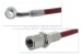 Set of brake hoses front & rear, red, braided stainless