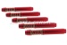 Set of flexible jacket tubes, alu., outside spring (5 p) red