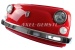 Wanddecoratie "Fiat 500 frontmasker" donkerrood, incl. verli