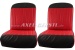 Seat covers front, red/black, art. leather in pairs (2x2 p.)