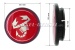 Raddeckel "Abarth", Skorp. auf rot, 42mm/55mm (Felge mitte)