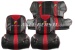Seat covers red/black "Abarth", artificial leather, fr. & ba