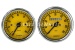 'Abarth' revcounter and tachometer, 80mm, yellow dial