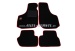 Set of foot mats (black/red) with small Abarth logo