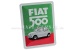 Vintage metalen plaat, veelkleurig reliëf met witte Fiat 500