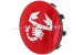 Coperchio ruota Abarth scorpione rosso, 58mm/60mm (centro)