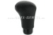 Luisi gear shift knob, short, black leather with black seam