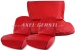 Fundas asientos rojo, polipiel cpl. delanteros y traseros &