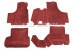 Lot de tapis en caoutchouc (doucement), 4 pièces, rouge