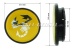 Abarth wheel cover, yellow/Scorpion, 42mm/55 mm (rim center)