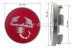 Raddeckel "Abarth", Skorp. auf rot, 47mm/52mm (Felge mitte)